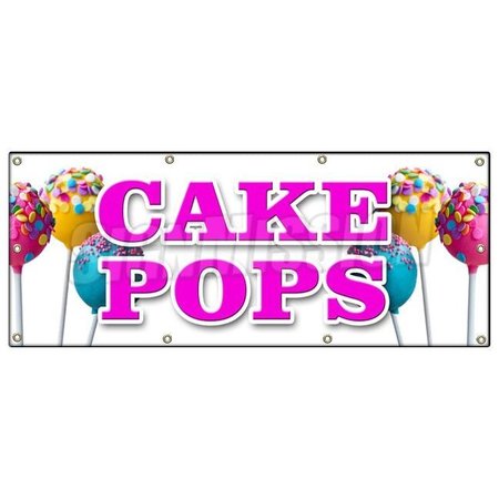 SIGNMISSION CAKE POPS BANNER SIGN on a stick gifts holiday homemade snack fresh B-96 Cake Pops